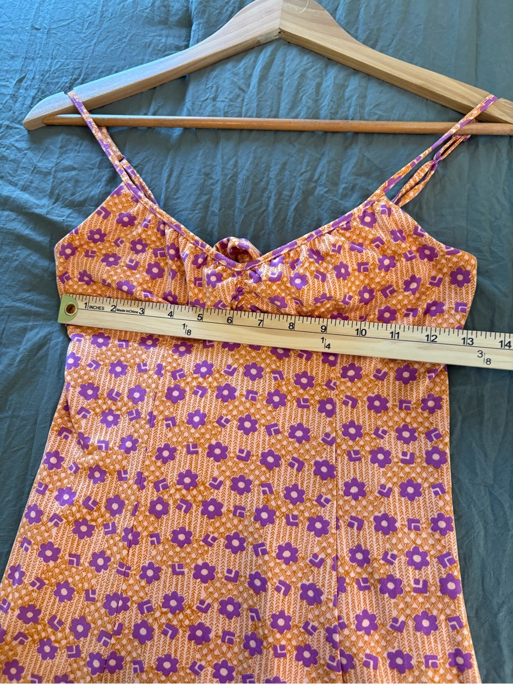 UO Orange Floral Arna Midi Slip Dress. Size XS. - Picture 11 of 14